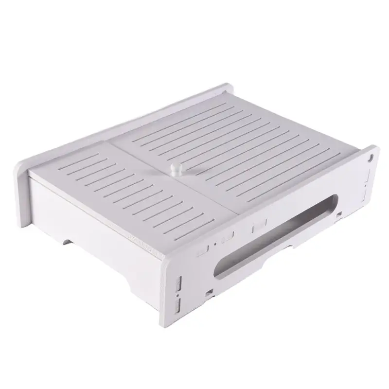 ABFU-Wireless Wifi Router Storage Boxes Wooden Box Cable Power Plus Wire Bracket Wall Hanging Plug Board Shelf