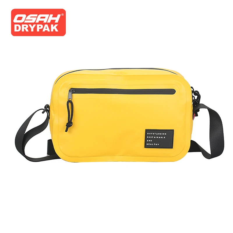 

OSAH 2L Yellow Outdoor Travel Beach Swimming Crossbody Bag Shoulder Bag Waterproof PVC Fabric Motorcyle Riding Equipemt Pack