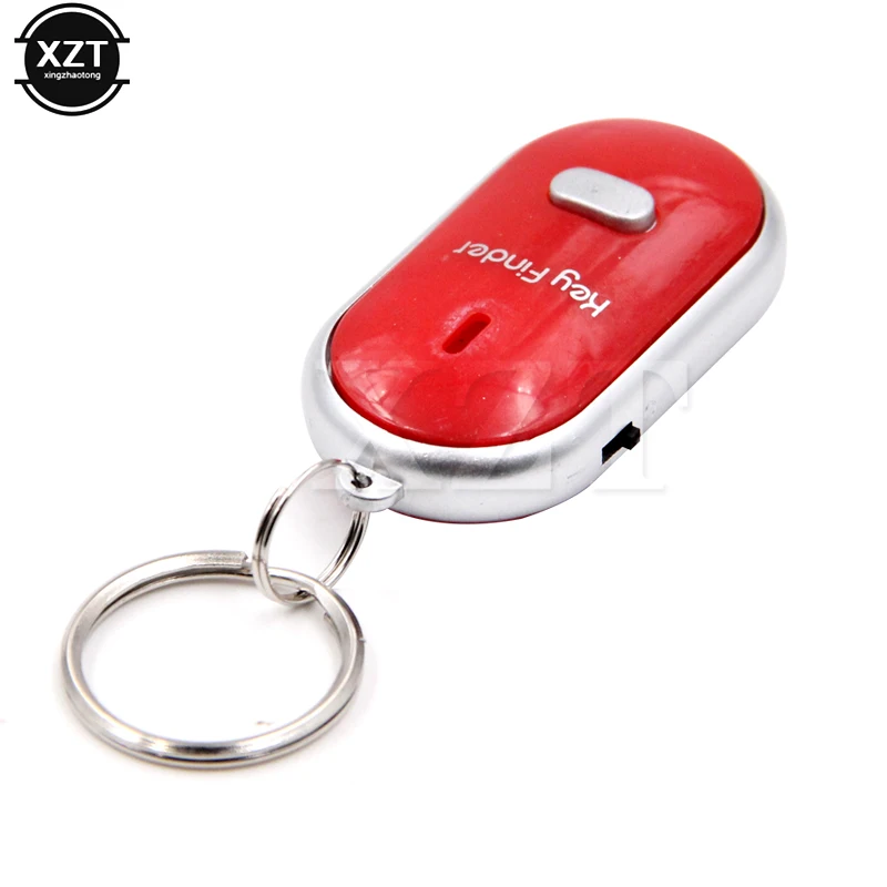 Anti-Lost Key LED Whistle Key Finder Flashing Beeping Sound Control Alarm Locator Finder Tracker with Key Ring Mini Keychain