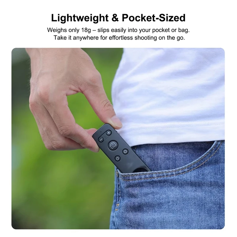 Wireless Remote Control with Zoom for Phone,Shutter with Front/Rear Camera Switch for Photo and Video-A69M
