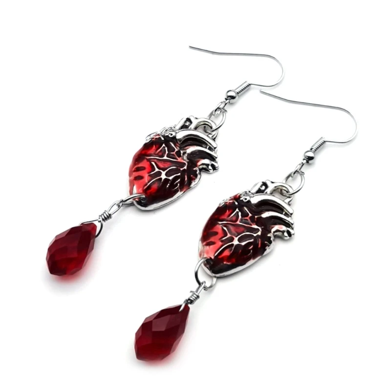 Gothic Vintage Punk Bleeding Heart Earrings Human Heart Organ Earrings Drop Shipping