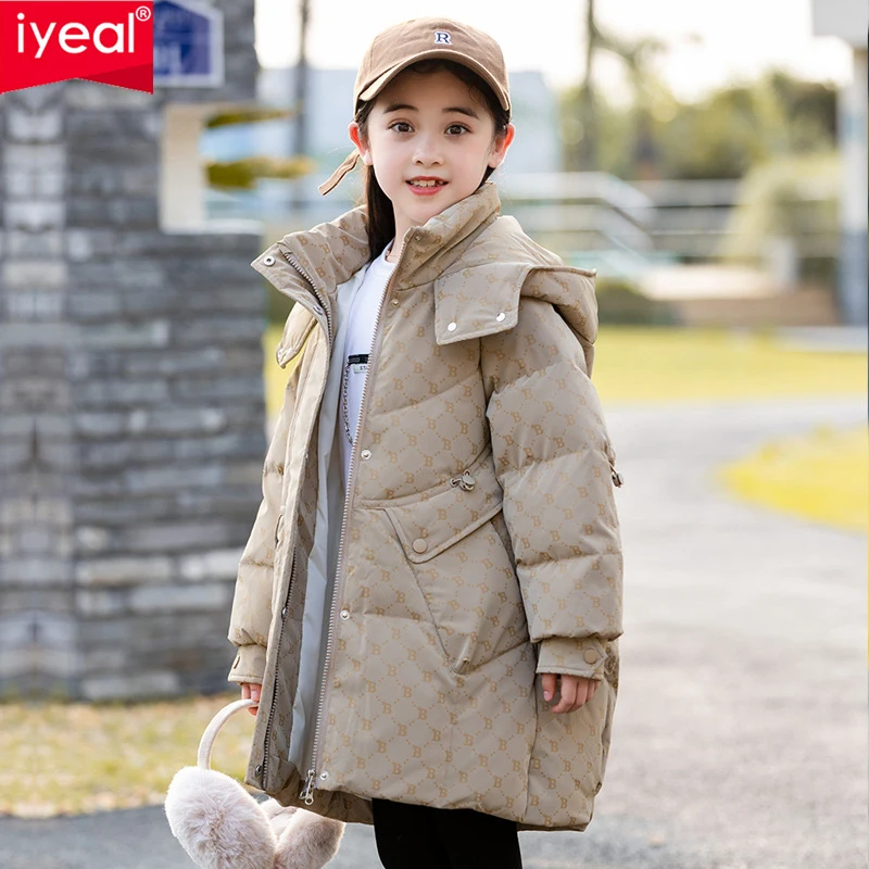 

IYEAL Children White Duck Down Jacket for Girl Winter Coat Snow Wear Kids Outerwear 2023 Fashion Warm Teenagers Parkas