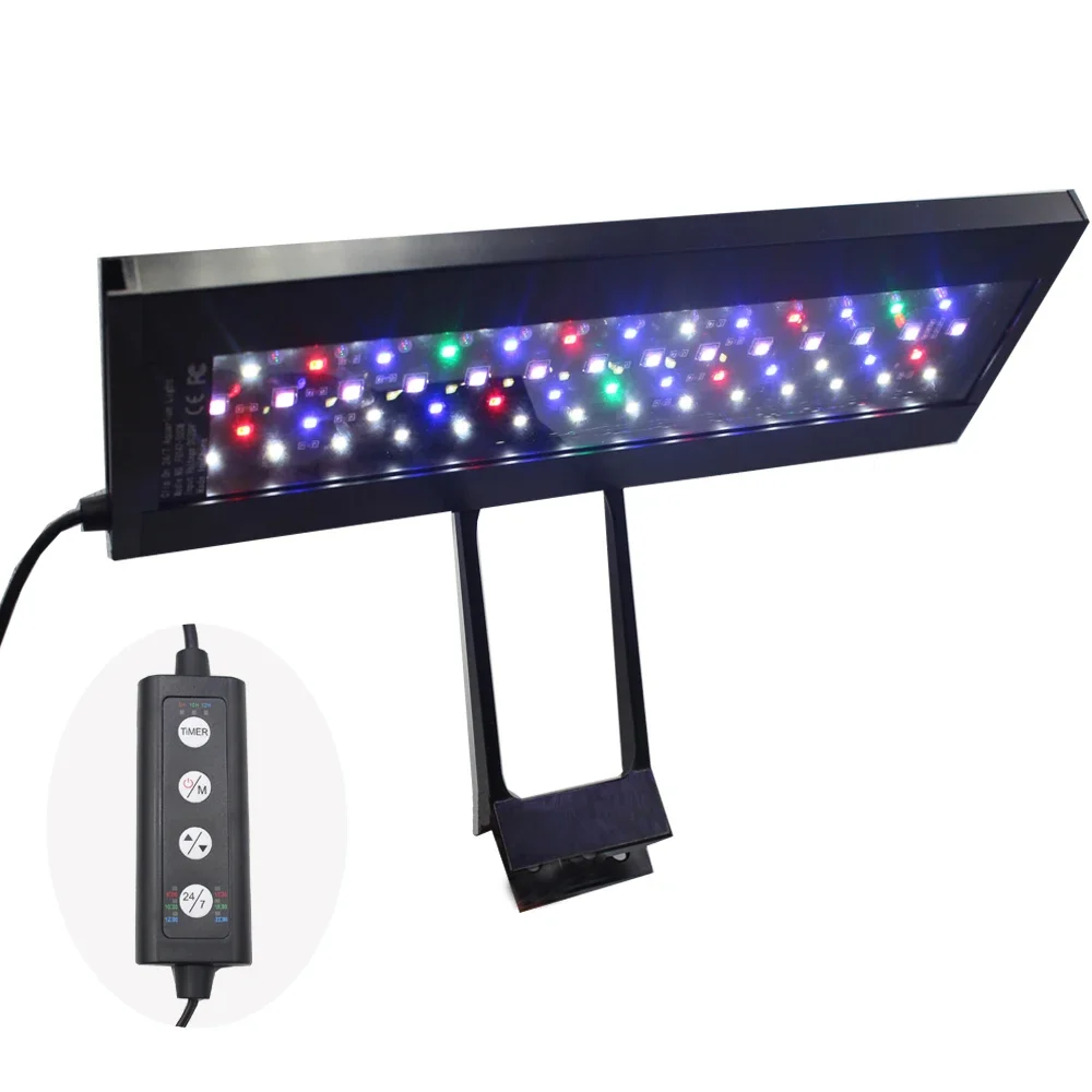 

Factory Led Aquarium lights with 24/7 Timer And Memory Function and Controller Fish Aquarium Tank Light 14w RGB aquarium lamp