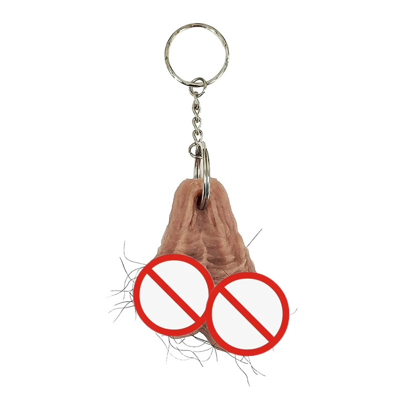 Funny Keychain Cute Car Keyrings, Funny Hairy Keyring Key Chain, Best Gag Christmas Birthday Gifts for Men Women Friends