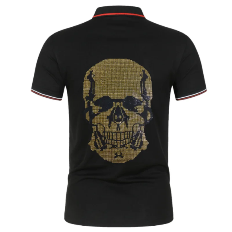 

Men's Designer Brand Polo Shirt Fashionable and with Fashion Edge Rhinestone Design