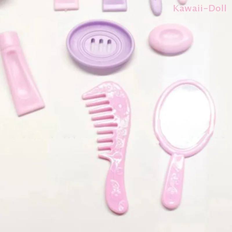 13 pçs 1:12 pasta de dente escova de dentes shampoo loção de chuveiro pente espelho sabão casa de bonecas em miniatura suprimentos de banheiro