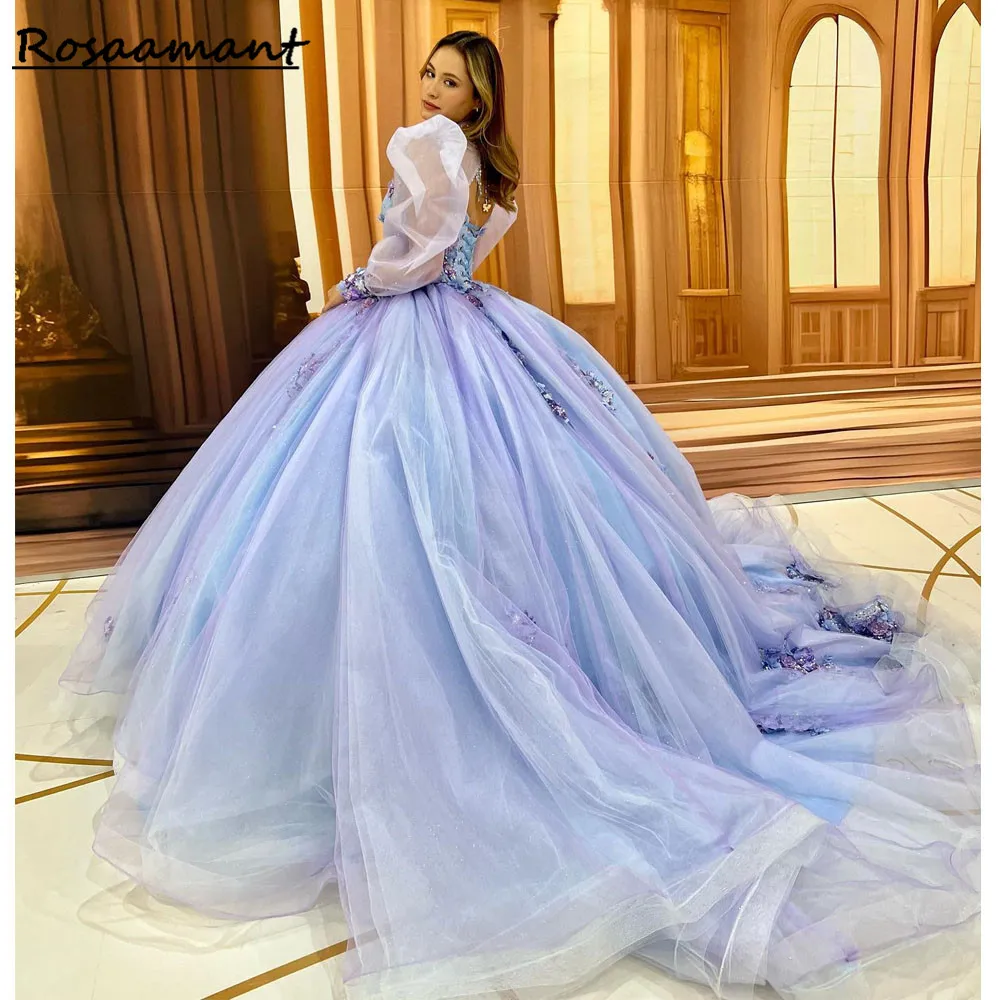 Lila Quinceanera Jurken Met Jasje Baljurk Beading Party Prinses Sweet 16 Jurk Tule Veterrug