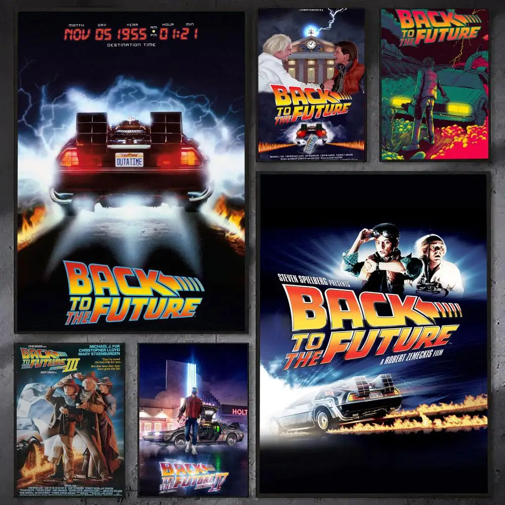 Back To The Future Poster Waterproof Sticky Wall Art Print For Bedroom Living Room Hallway Bar Home Decor
