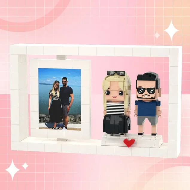 

Valentine's Day Gifts Building Blocks 2 People Photo Frame Travel Souvenirs My Custom Brickfigures Small Particle Brick Figures