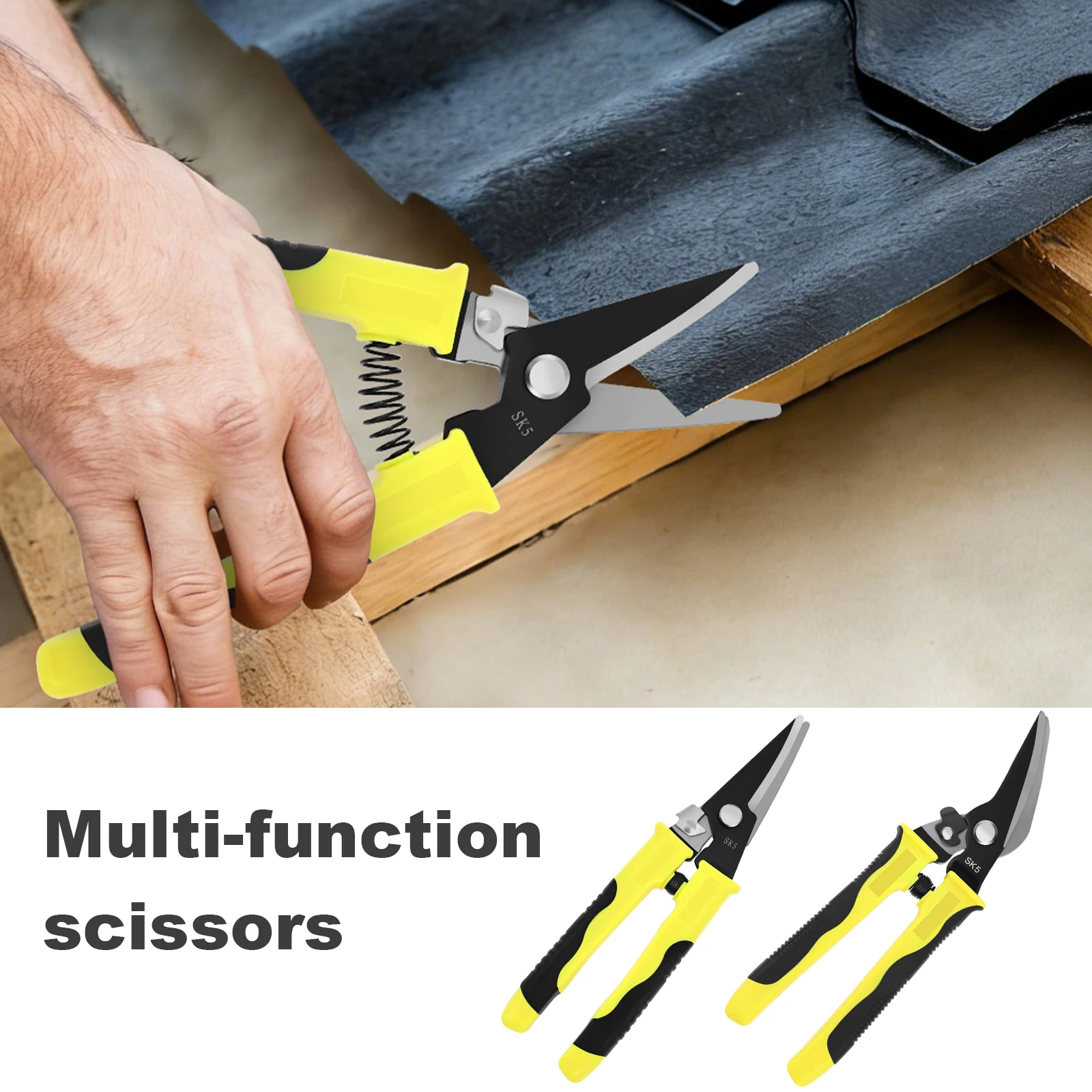 

Многофункциональные ножницы для жести, 8-дюймовые практичные прямые/сдвижные ножницы для резки металла, безопасный замок, ножницы для резки металла, ручной инструмент, ножницы