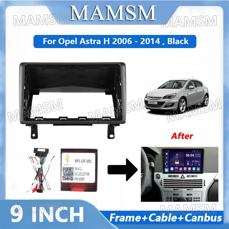 

9 Inch 2 Din Radio Frame Adapter For Opel Astra H 2006 - 2014 Car Android Player Audio Panel Mount Installation Fascia Frame Kit