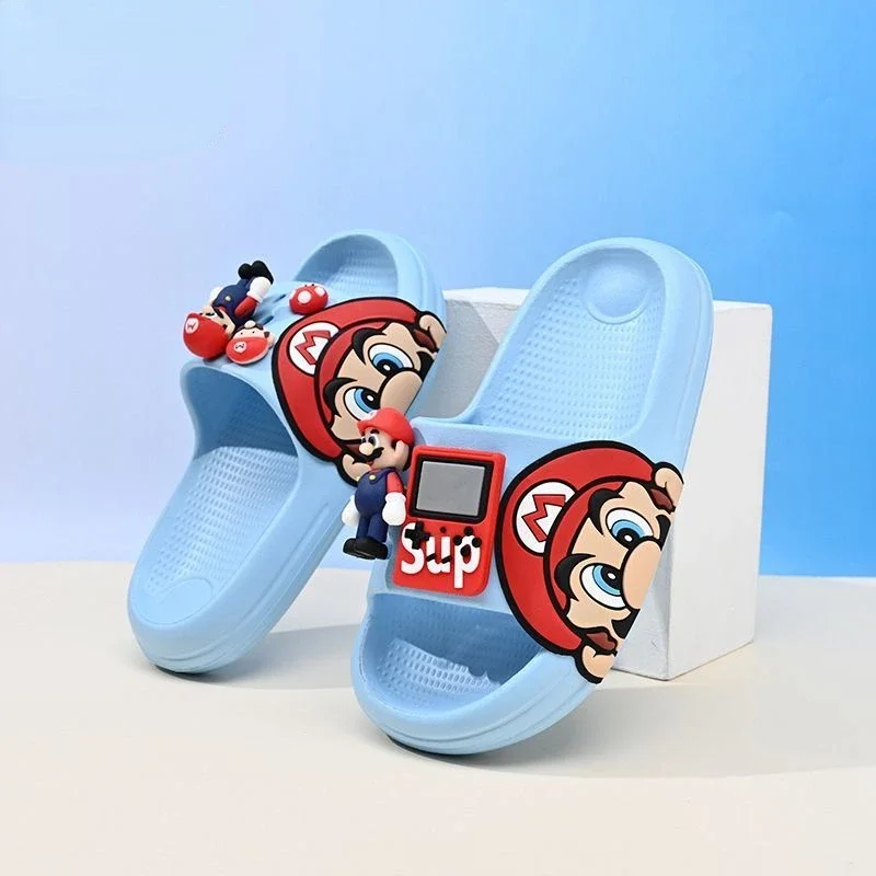 Super Mario Bros new cute cartoon indoor antiscivolo confortevole suola morbida pantofole leggere e traspiranti per genitori e bambini