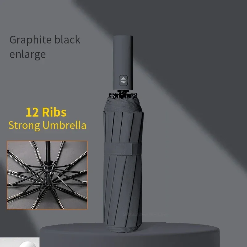 Große 12 Rippen starker Regenschirm vergrößern 108cm Durchmesser automatische UV-Sonnenschirm Wind-und Regen beständigkeit Bumber shoot