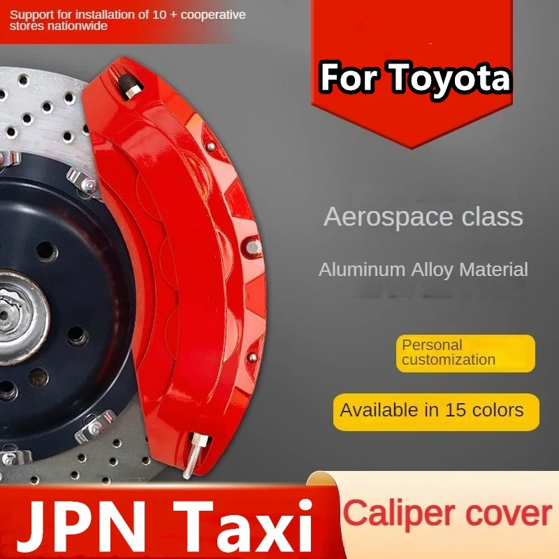 For Toyota JPN Taxi Car Brake Caliper Cover Front Rear 3D Aluminum Metal Kit Fit 2014 2015 2016 2017 2018 2019