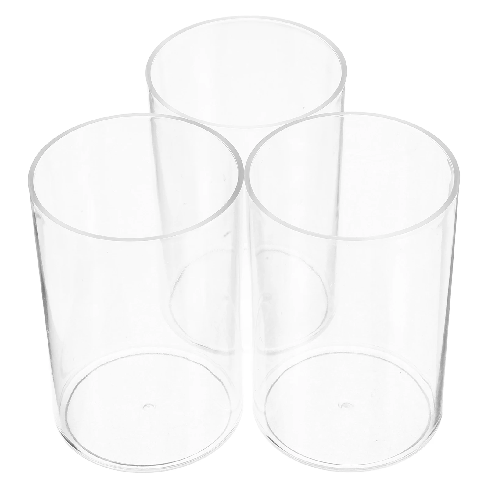 

3Pcs Clear Acrylic Pen Cup Holder Multifunctional Large Capacity Pen Pencil Makeup Brush Organizer Desk Storage