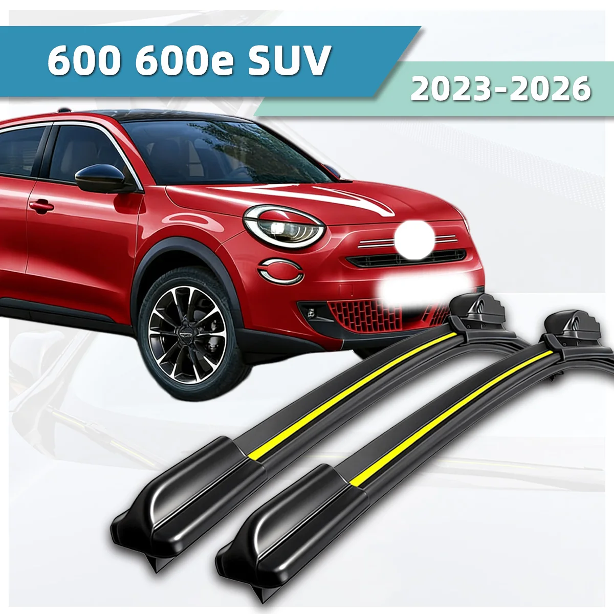 

Fit For FIAT 600 600e SUV (2023-2026) Wiper Blade Natural Rubber Strip Boneless Silent Car Windshields Front Wiper Auto Parts