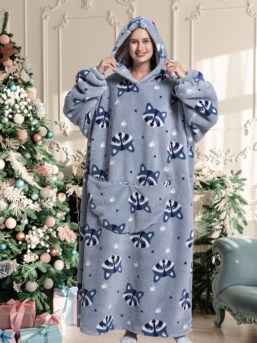

Halloween Christmas Plus Size Clothing for Women and Men Oversized Hooded Wearable TV Blankets Animal Cartoon Pullovers Hoodies