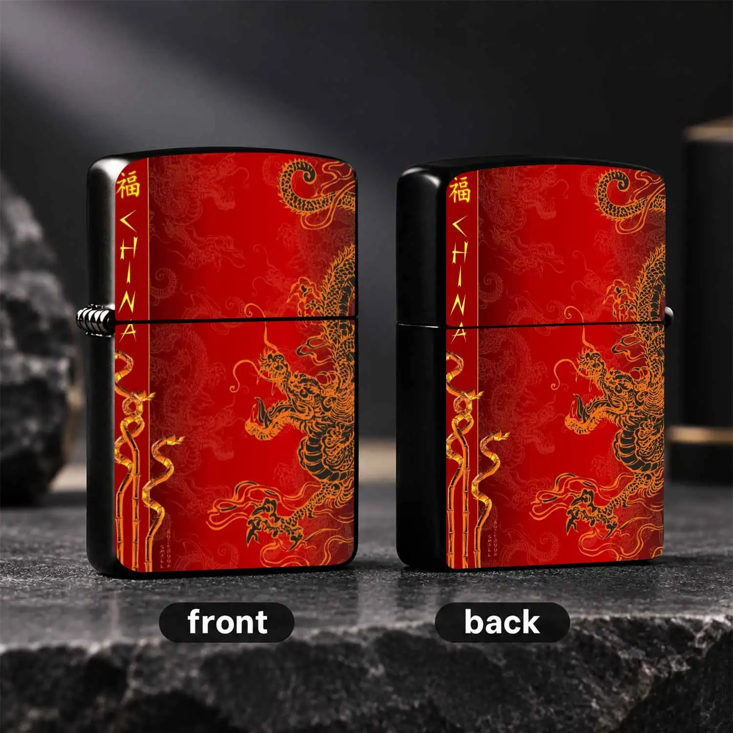 Vibrantfu Dragon Pattern Lighter, Classic Oriental Auspicious Red Gold Aesthetic Design, Portable Practical Daily Use Igniter, Ideal For Festive Gifting, Casual Carry, All Scenarios Application, Exquisite A Humorous And Interesting Lighter