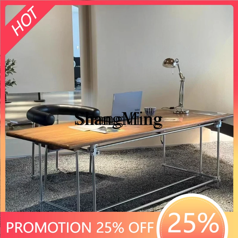 

SM Bauhaus Optical Axis Elm Desk Vintage Industrial Style Desk Studio Conference Table