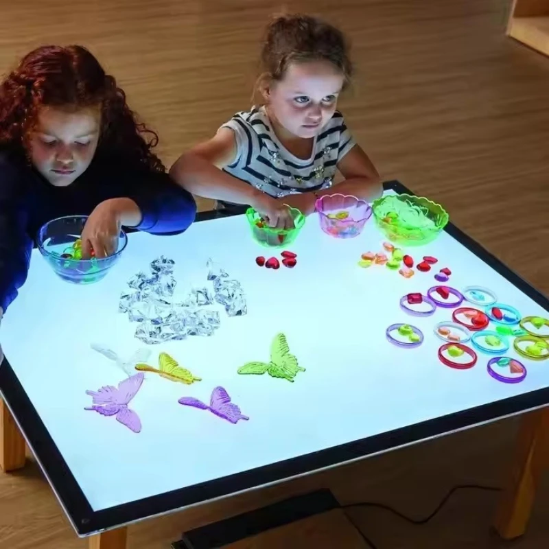 

Adjustable Brightness Light Emitting Diode Table Color and Shape Explore Box Sensory Playback Bright Light Panel