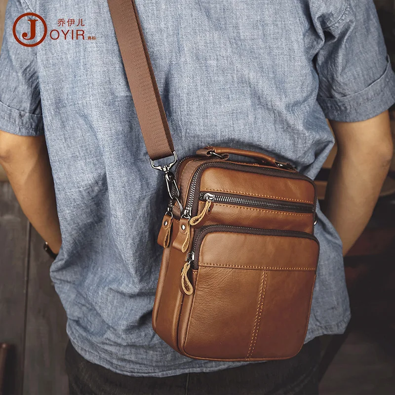 

Мужская квадратная кожаная сумка на одно плечо Crazy Horse, ручная сумка через плечо из натуральной кожи большой вместимости