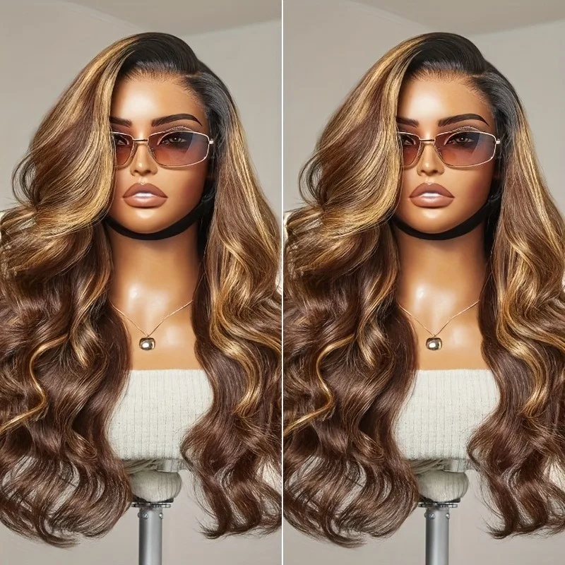 Pelucas delanteras de encaje ondulado para mujeres negras, cabello humano 13x4, peluca rubia miel, cabello humano, pelucas de colores ombré para mujeres