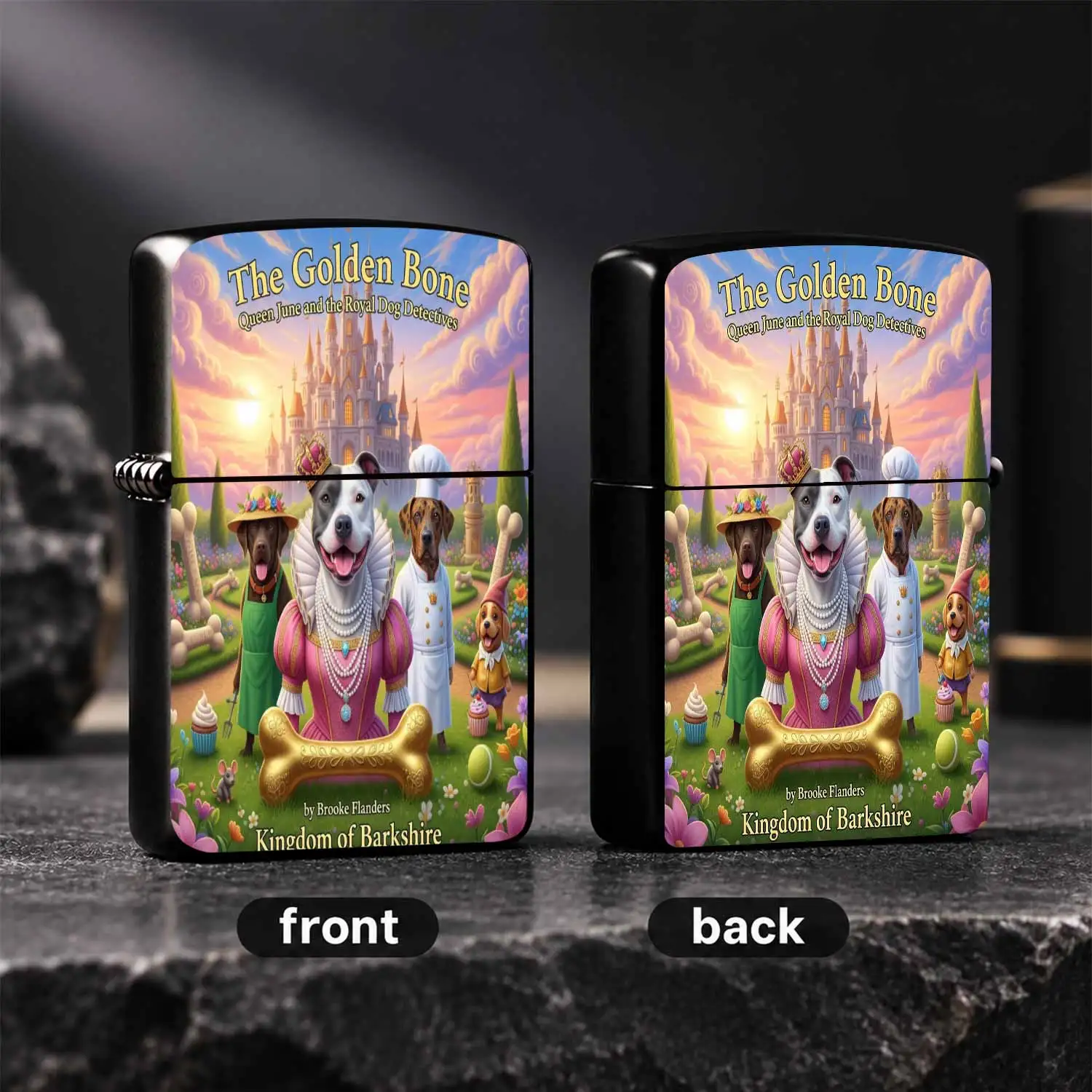 Whimsical Golden Bone Kingdom Lighter, Cute Royal Dog Detectives Fairy Tale Themed Portable Igniter, Creative Decorative Accessory for Daily Use, Gifting, Camping, Hiking, Indoor and Outdoor All  A Humorous And Interesting Lighter