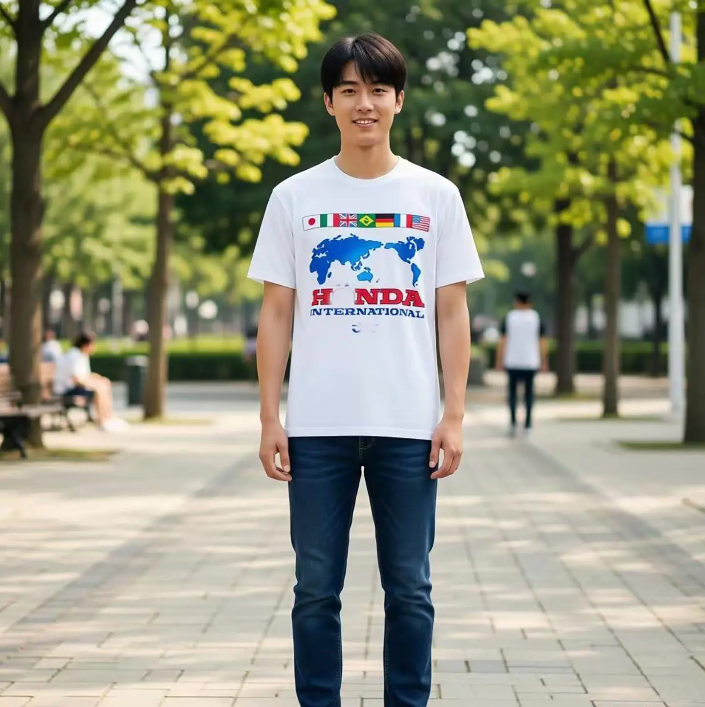 

HONDA Oversize Honda Off-road Motorcycle Race Men's Washed Cotton Craftsmanship High Weight Round Neck Short Sleeved T