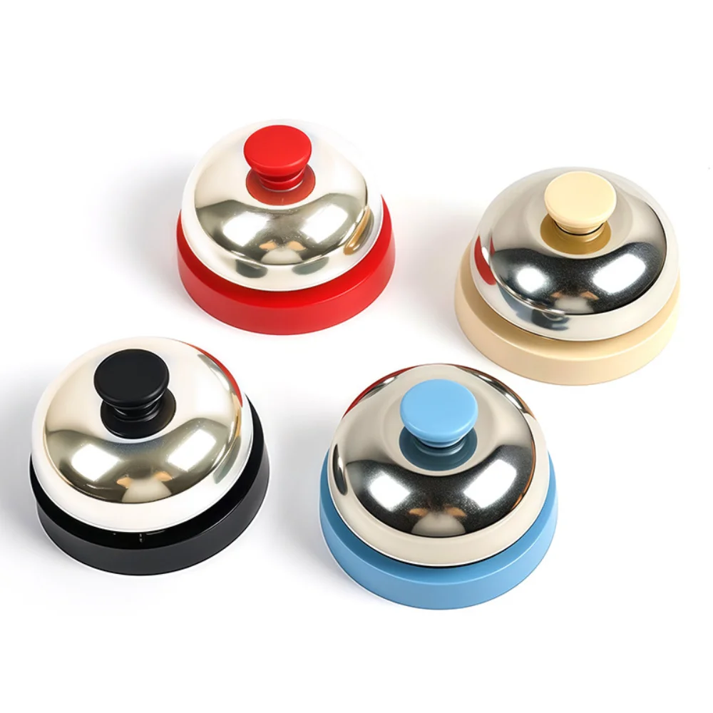 Stainless Steel Hand Pressing Service Bell Answer Bell Reception Desk Bell Ring Table Pet Bell For Restaurant Kitchen Bar