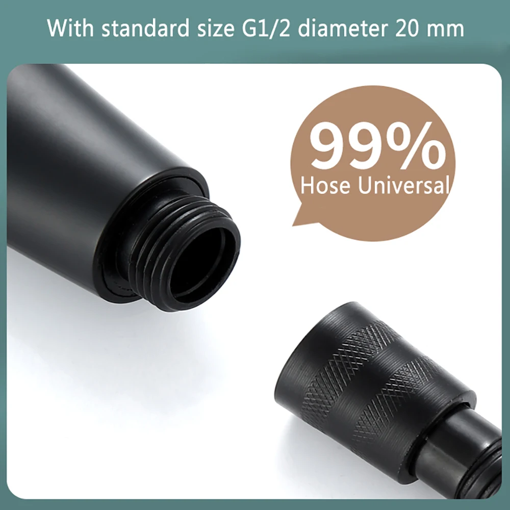ZhangJi New Black 300 Holes High Pressure Rainfall Shower Head Bracket Water Saving Chrome Sprayer Nozzle Bathroom Accessories