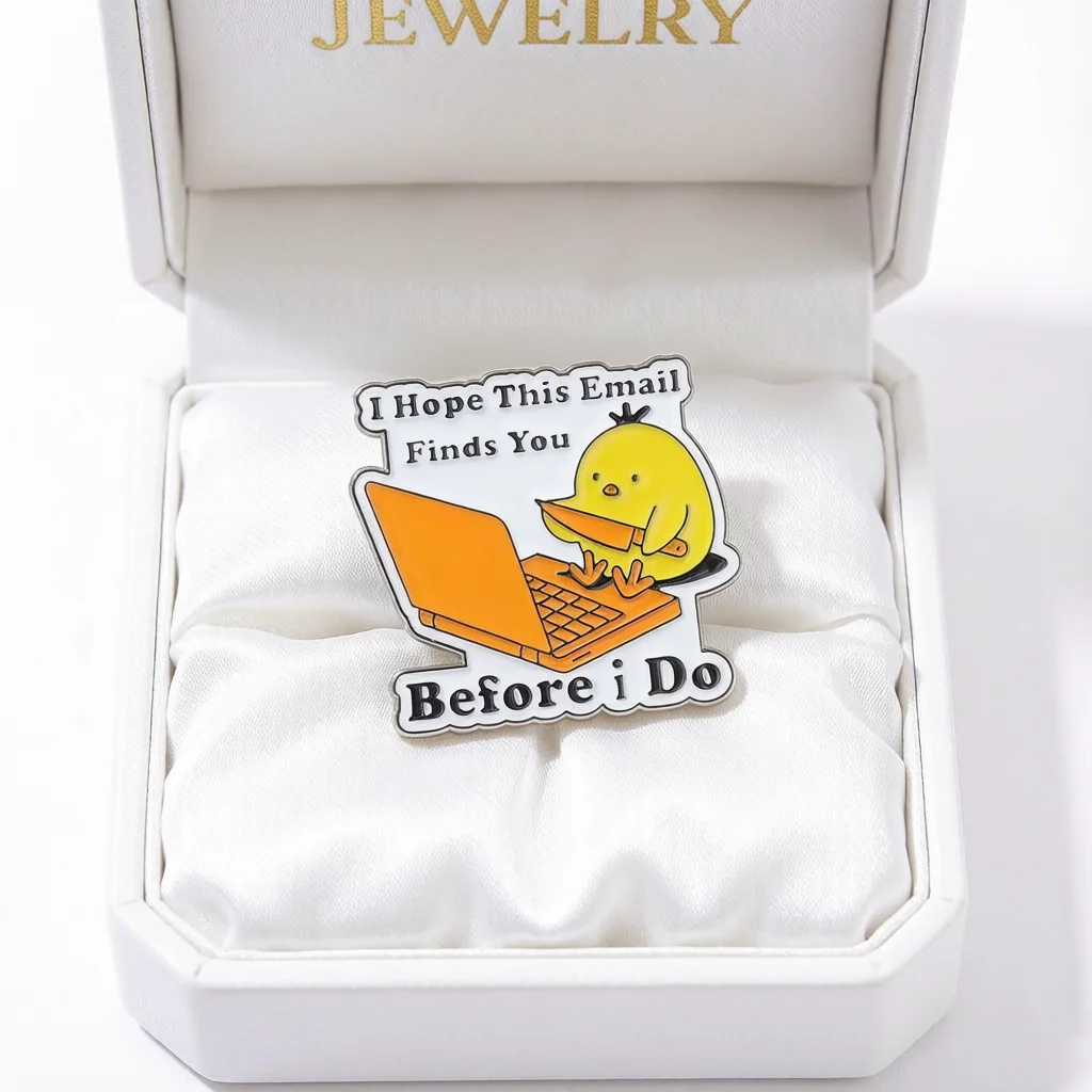 Funny Duck Email Threat  'I Hope This Email Finds You Before I Do' Enamel Pin Sarcastic Office Worker Brooch Badge for Backpack