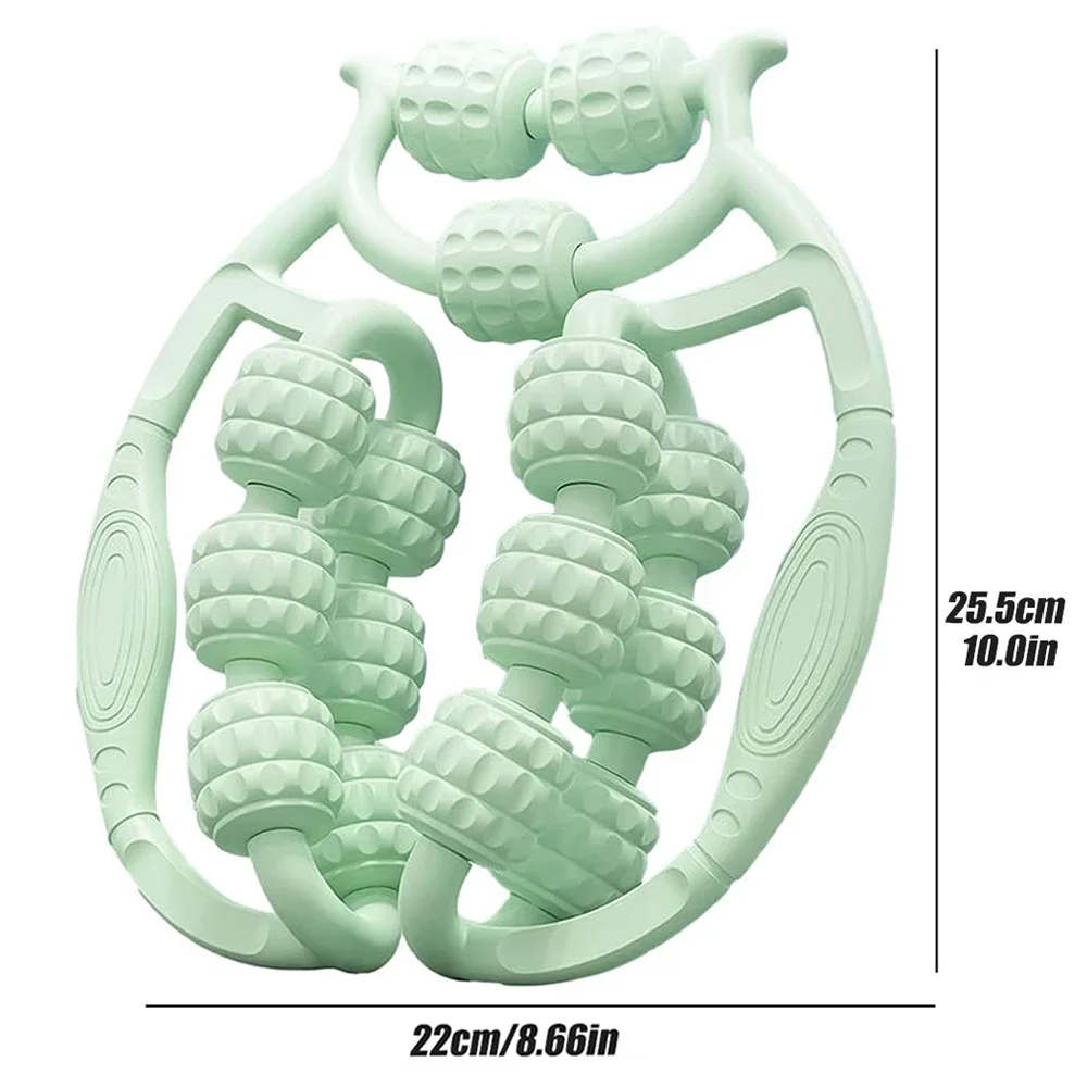 Masajeador de 360 ° para piernas, rodillo de relajación muscular, anillo de abrazadera, palo de masaje para piernas, Yoga, moldeador corporal, 15 ruedas, dispositivo de Fitness para deportes