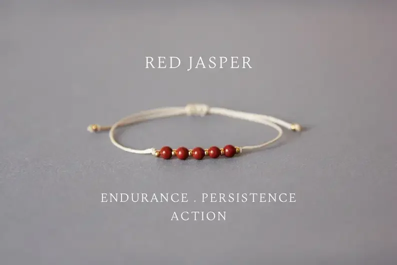 Red Jasper Crystal Gift Adjustable String Bracelet Best Friend Gift