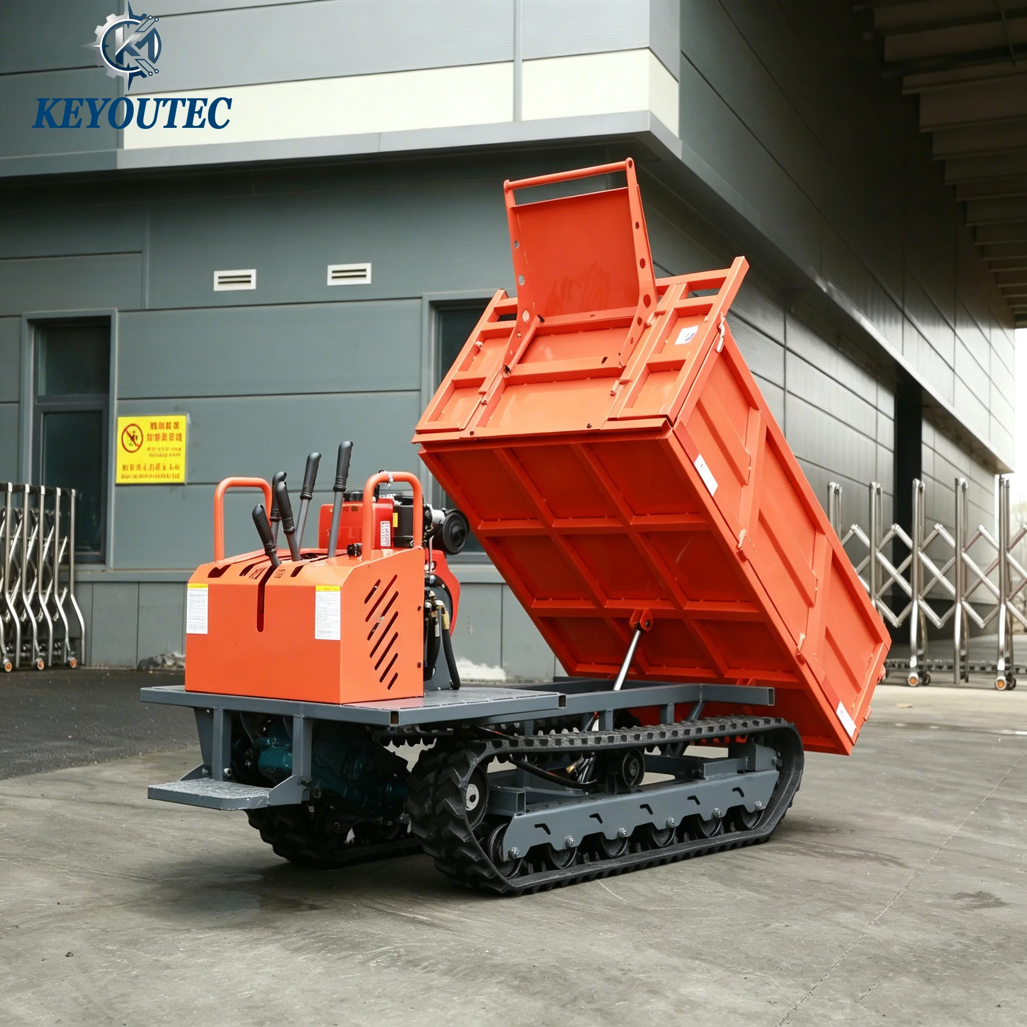 CE EPA Approved 2 Ton Load Capacity Hydraulic Dump Oil Palm Plantation Farm All-terrain Tracked Transporter Engine Pump Bearing