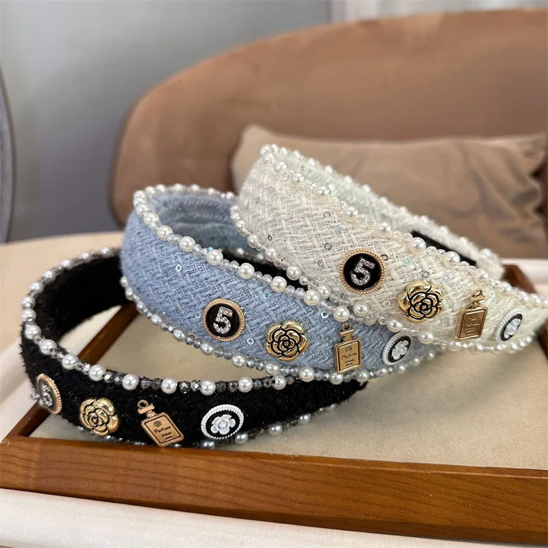 

Новая модная повязка на голову 2026 года: классический стиль, ретро Y2K, роскошный дизайн, с жемчугом и кристаллами, женский аксессуар