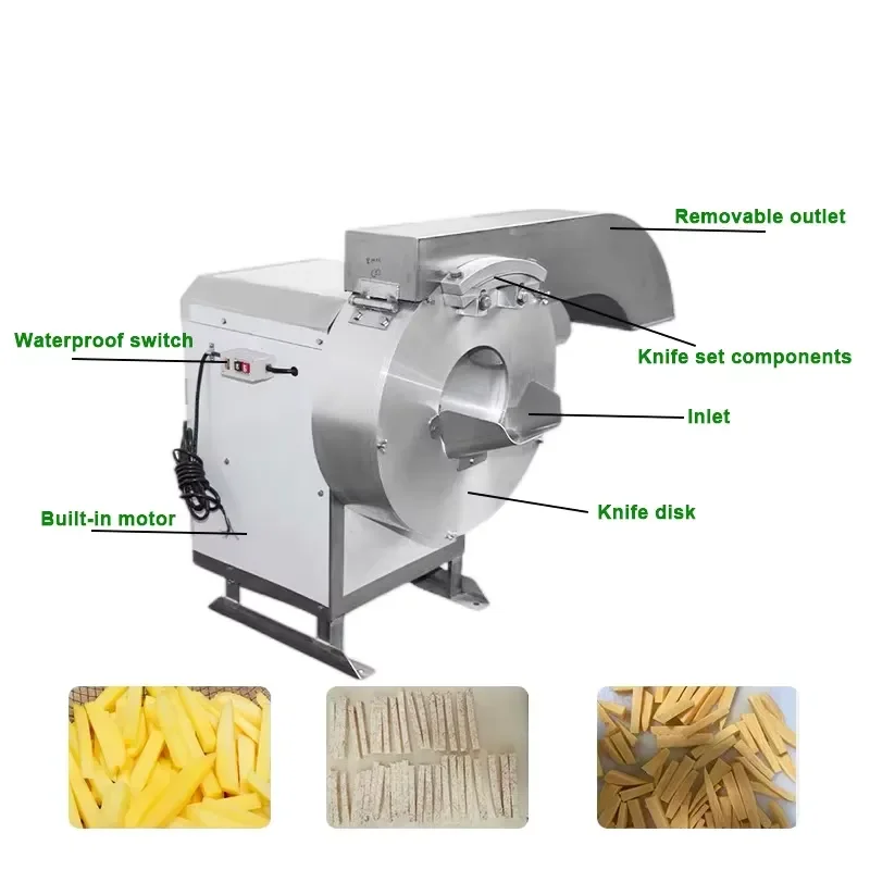 Automatic Electric Cassava Crisp Carrot Fries Sweet Potato Chips Cutting Machine Vegetable Slicer Cutter Kitchen Tool