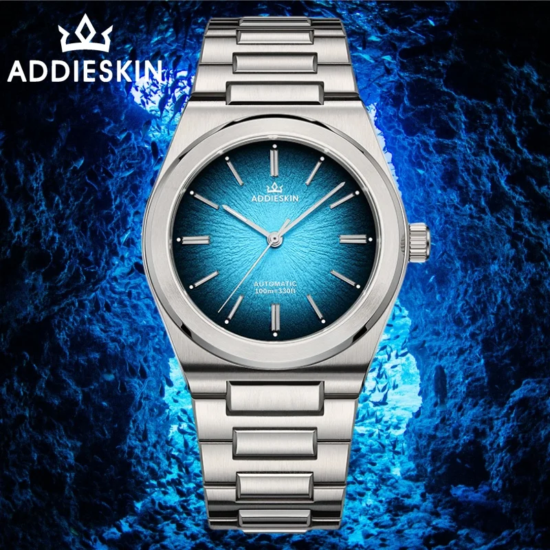 

ADDIESKIN Automatic Mechanical Watches Luminous Sapphire Glass 10Bar Stainless Steel 9015 Movement K001 “Pupil” Watch For Men