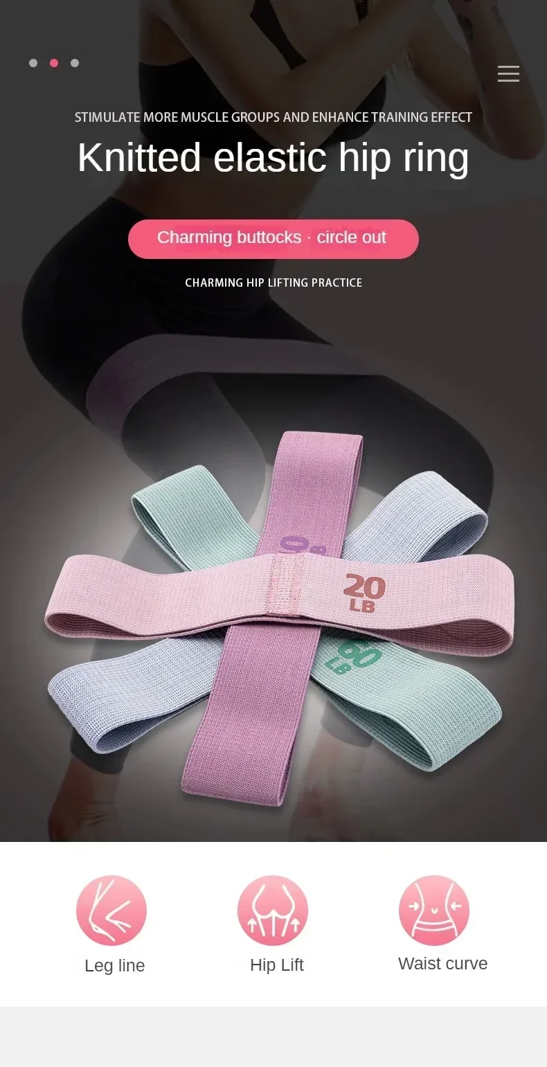 Banderas de Resistencia para Fitness Elásticas Equipo de Yoga Pilates para Entrenamiento en Gimnasio Expansor de Círculo de Cadera Flexbands Deportes y Salud - details 0