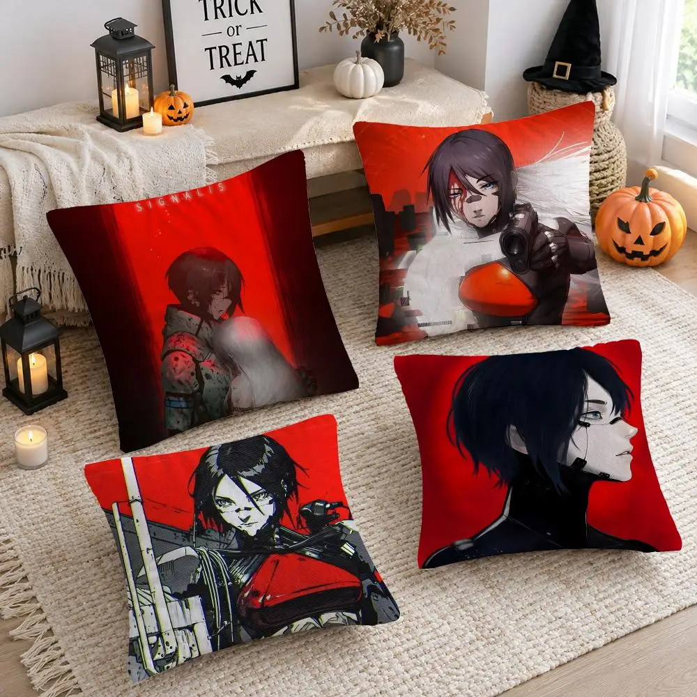 Video Game S-Signalis Cushion Cover Plush Decorative Pillow Case With Hidden Zipper Cutecore Room Decor For Home