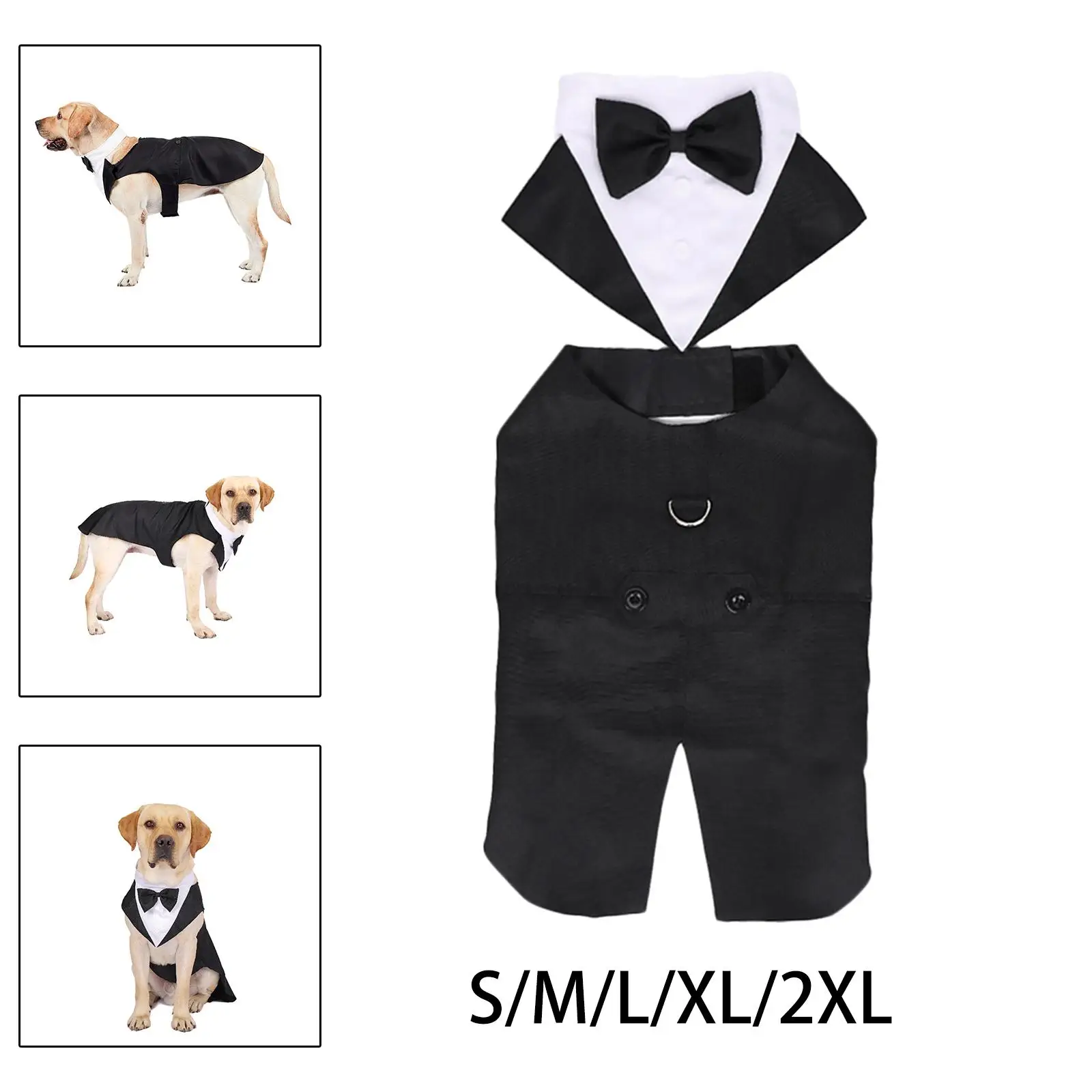 Pet Dog Tuxedo Costume with Collar for Weddings, Birthdays, Parties Exquisite Stitching Dog Apparel Lightweight Elegant