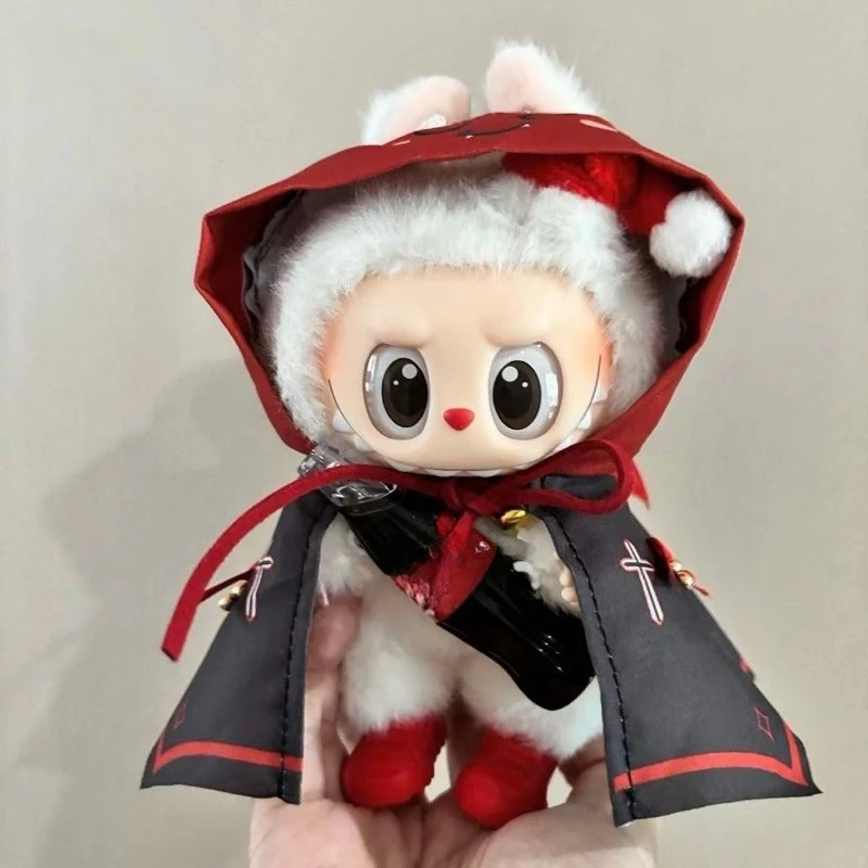 Pour labubu Halloween citrouille poupée costume mignon chat noir vinyle poupée habiller vêtements pas de poupée