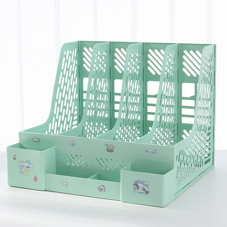 Multi-color file rack folder storage box desktop file box multi-functional file basket multi-layer shelf office bookshelf image 5