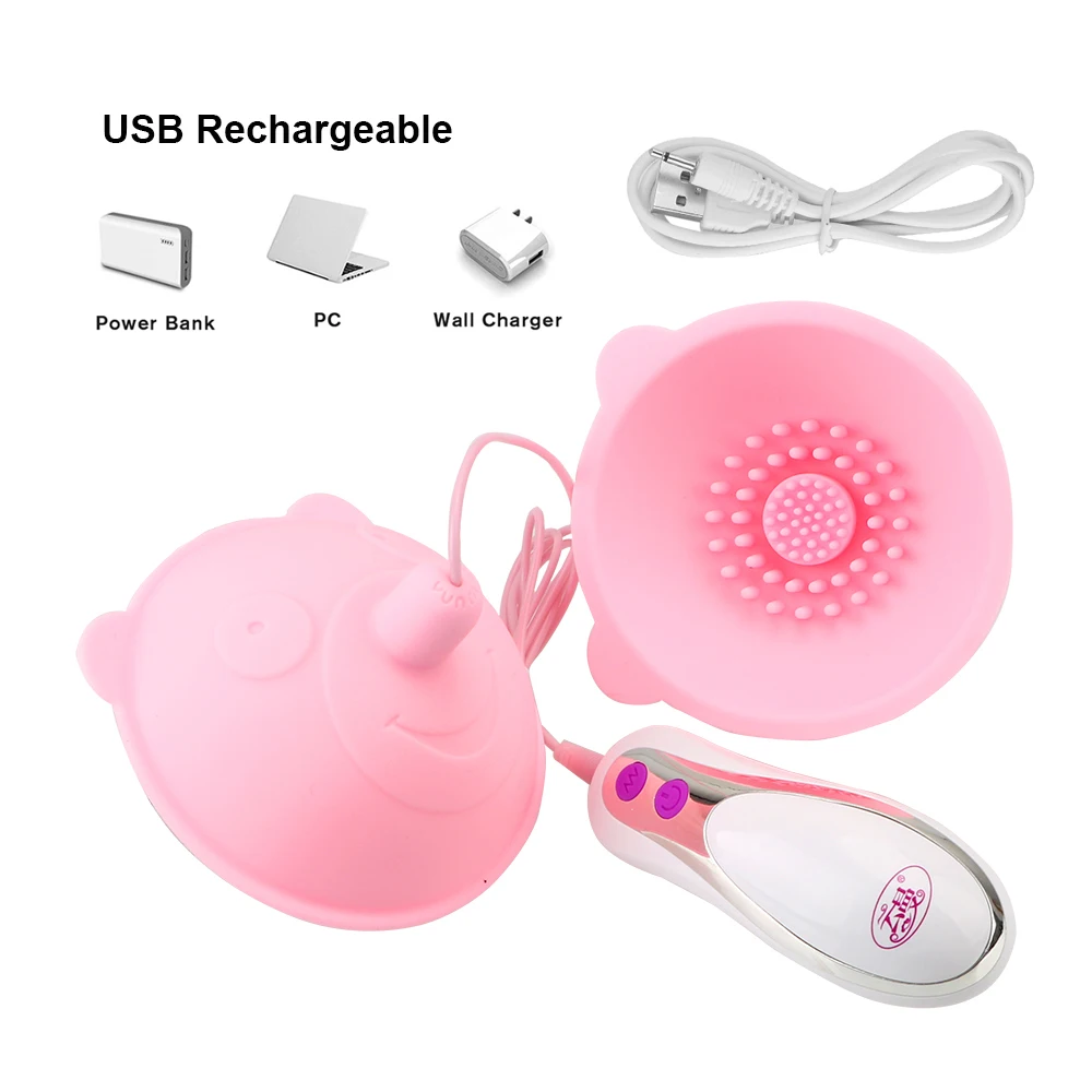 Electric Breast Pump Tongue Lick 10 Speed Sex Toy for Woman Nipple Sucker Vibrator Breast Enlarge Massager