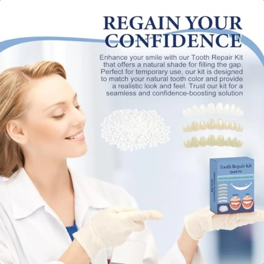 ชุดซ่อมฟันชั่วคราว วัสดุอุดฟันสีธรรมชาติ สำหรับฟันที่ขาดหายไปหรือแตกหัก ชุดดูแลฟันด้วยตัวเอง รุ่น SolutionMM5