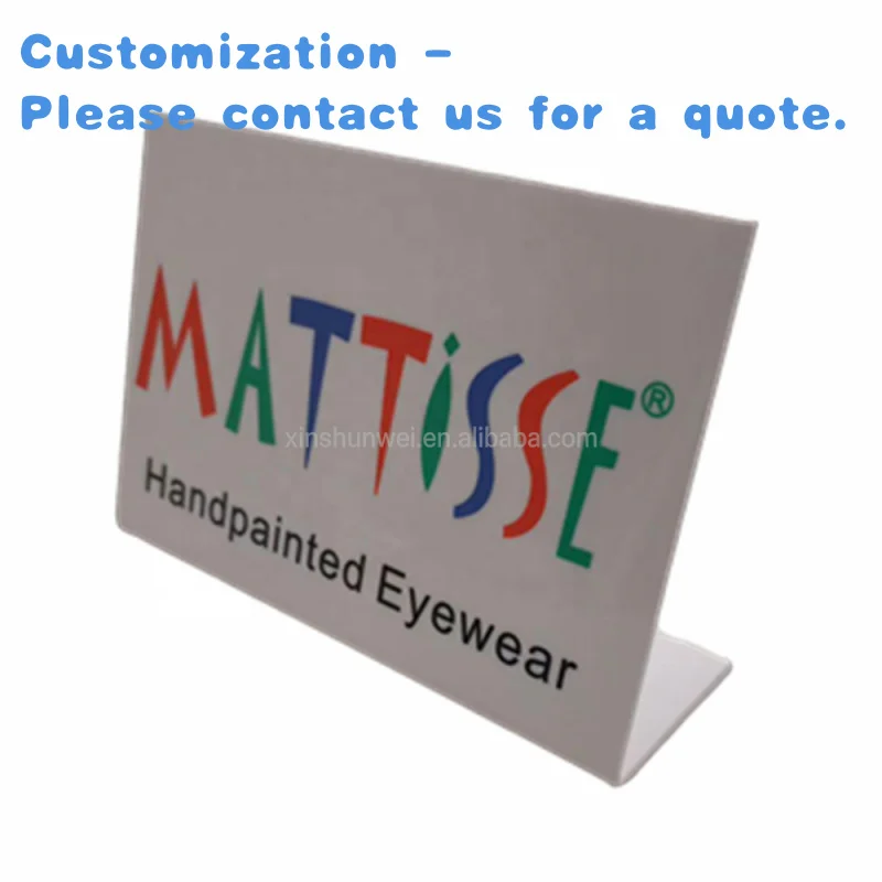 

изготовленный на заказ акриловый изогнутый стенд для вывесок, персонализированные очки и розничный магазин