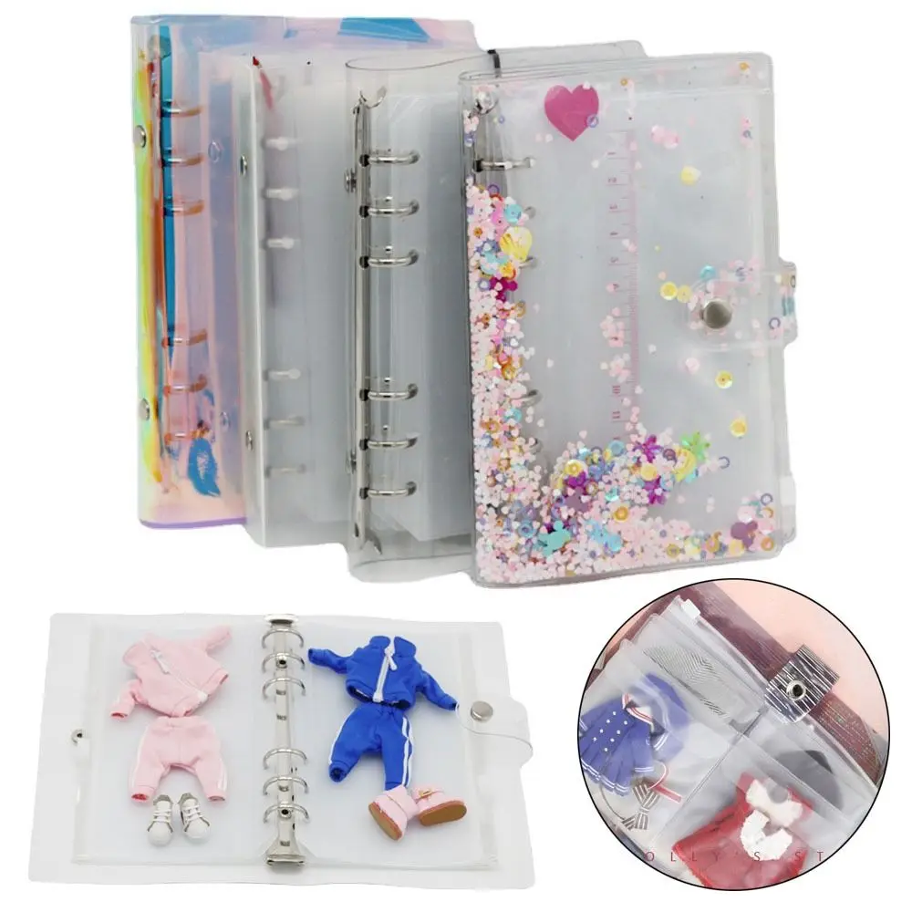 Transparent OB11 Doll Clothing Storage Book 20cm Cotton Doll Storage Bag Storage Book Dust Bag 1/12 BJD Doll Organizer Box