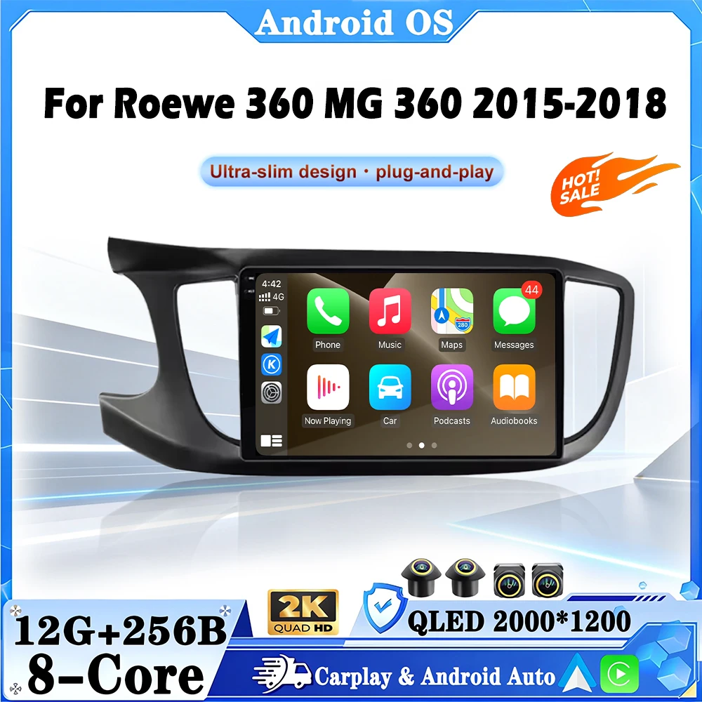 9inch Android 16 Radio For Roewe 360 MG 360 2015-2018 Car Carplay Auto Navigation GPS Multimedia Video Player BT WiFi DSP