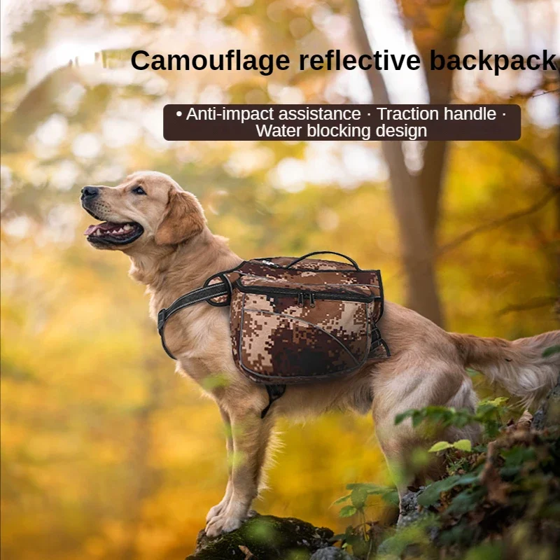 

Pet Dog Strap Chest Backpack Waterproof Nylon Saddle Type Large and Medium Dog Camel Backpack Reflective Protection