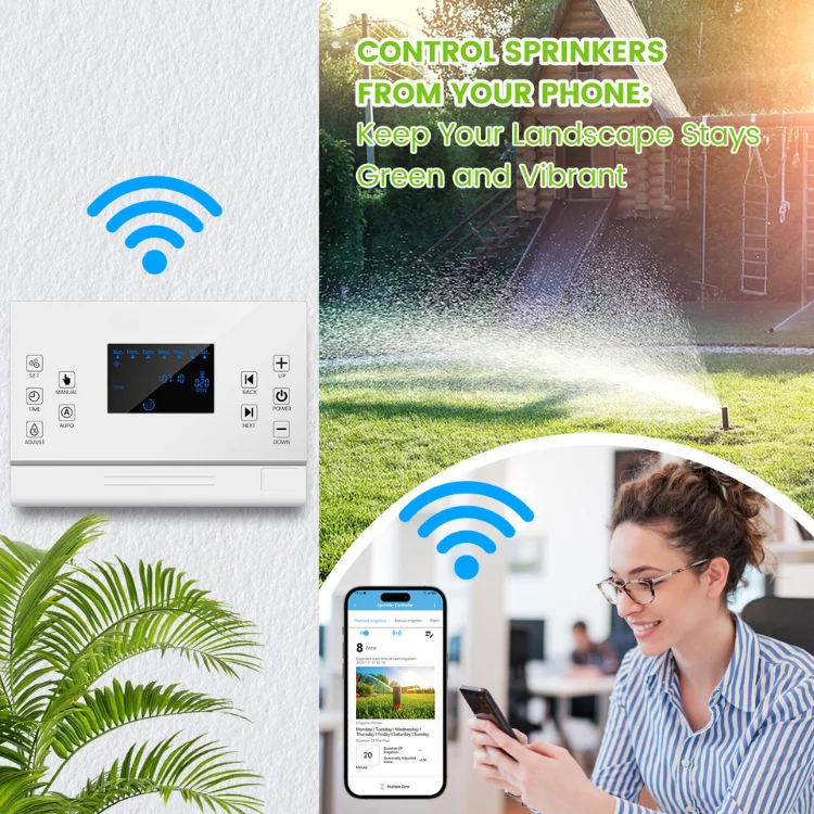 Smart Home Appliance 8 Zones Wifi Slang Timer Automatische Irrigatie Water Sprinkler Controller