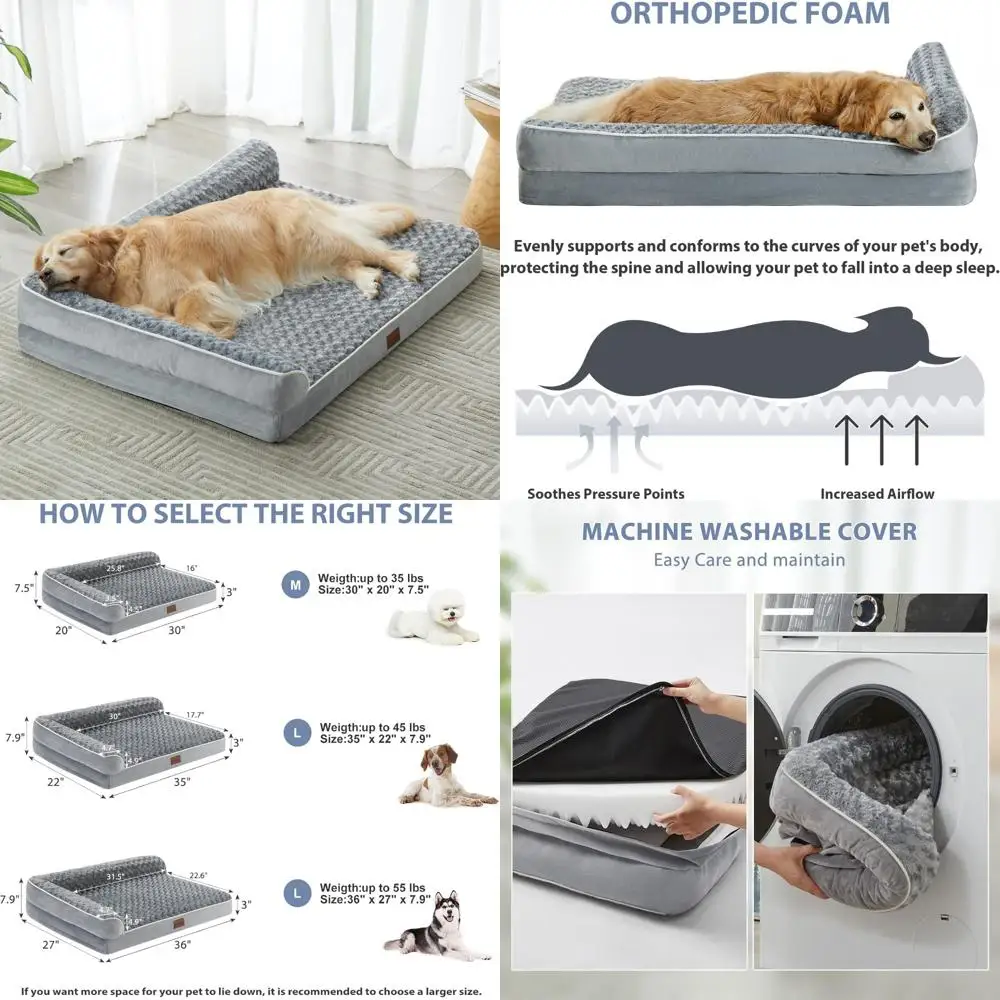 

Ортопедическая кровать для очень больших собак - большой водонепроницаемый диван-кровать для собак со съемным моющимся чехлом, большая кровать для домашних животных с водонепроницаемостью